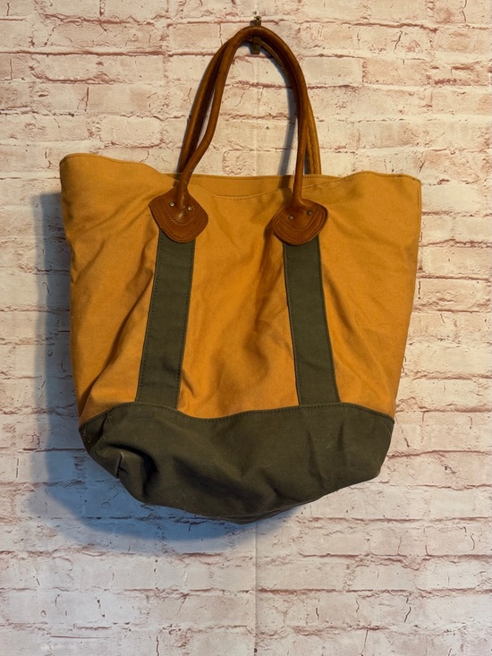 L.L. Bean Handbags - L.L.Bean vintage large canvas tote with leather handles